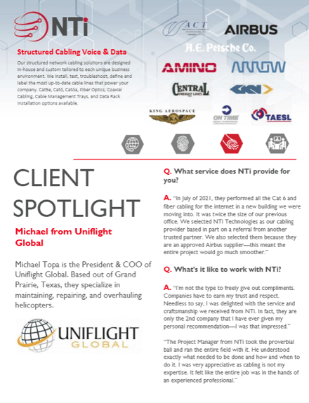 Uniflight Cabling case study