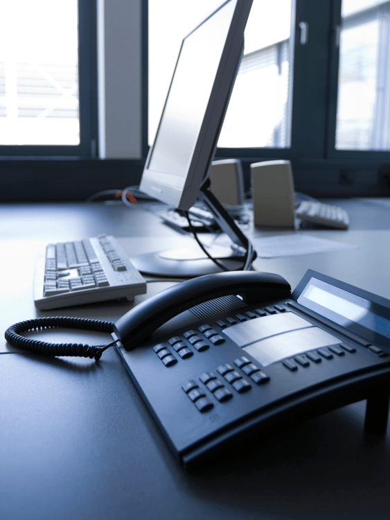 Office Desk Phone in Place