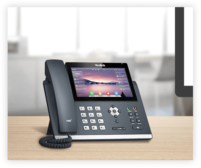 Yealink T Series Business Phone In Office - On Desk - Display Screen On